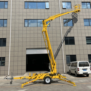 Plateforme de travail aérienne hydraulique d'occasion sur remorque, nacelle élévatrice pour usage extérieur avec stabilisateurs, prix réduits - Product Image 2