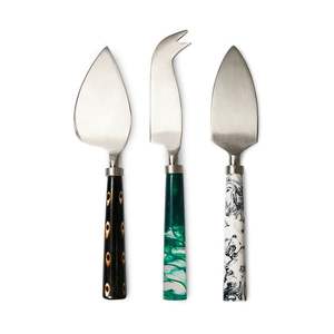 Nuevo Producto, Cubiertos para Queso, Navidad 2024, 3 Piezas, Cuchillos para Queso de Acero Inoxidable con Mango de Resina Epoxi Premium para Cortar Queso - Product Image 1