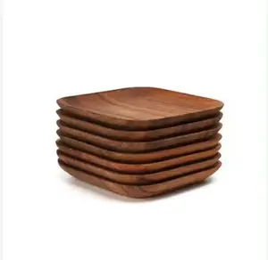 桌面装饰用方形木盘最新定制尺寸手工使用易清洁相思木盘价格优惠