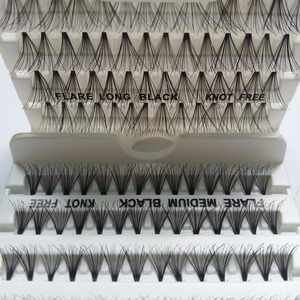 Handmade Flare Knot Synthetic Hair Transparent Plastic Individual False <b>Lashes</b> Thick Fluffy 60 56 <b>Clusters</b> Natural Long Curl C - Product Image 4