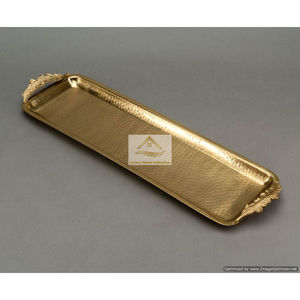 ถาดทรงรีสำหรับวางโต๊ะขนาดใหญ่ดีไซน์เนอร์ทันสมัยเคลือบด้วยแป้งสีทองอุปกรณ์สำหรับโรงแรมและภัตตาคาร - Product Image 4