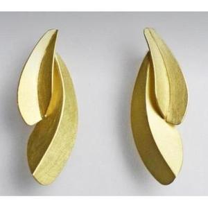 Pendientes de Latón Hechos a Mano, Modernos, Chapados en Oro y Rodio, Estilos de Botón y Aro para Fiestas y Bodas - Product Image 2
