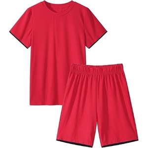 Conjunto de 2 piezas rojo para hombre, conjunto a juego completamente rojo, chándal de algodón rojo de verano para hombre, ropa deportiva vibrante - Product Image 6