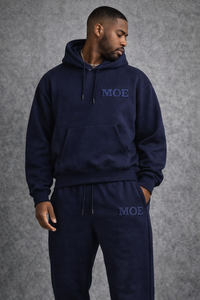 Conjunto Deportivo Personalizado al por Mayor para Hombre, Sudadera con Capucha Azul Marino, Pantalones Deportivos de Felpa, Logotipo Personalizado, Ropa Casual Urbana, Proveedor OEM, EE. UU. - Product Image 4