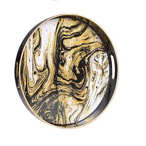 Cena Fiesta Mesa Metal decorativo Bandeja para servir Té Café Servidor Platos Bandeja para servir Restaurante Café Hotel Platos para servir - Product Image 6