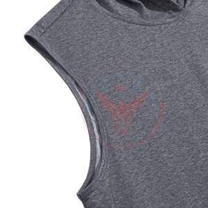 Service OEM, vente en gros, logo personnalisé, sweats à capuche sans manches pour hommes, hiver, légers, couleur unie, polaire respirant, design avec poche - Product Image 5