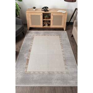 Mazzini Ensemble de tapis 1477 Tapis texturé gris doux longue durée 80x150 cm - Product Image 1