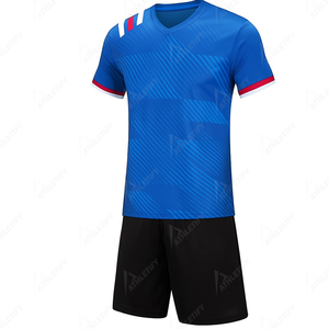 Camisetas de Casa/visitante con estampado sublimado, pantalones cortos teñidos lisos, transpirables de secado rápido, 2026, conjuntos de camisetas de fútbol personalizados para hombres, patrón sólido - Product Image 4