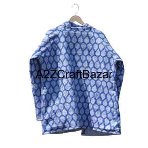 Chaqueta Acolchada de Algodón Puro Hecha a Mano Estilo Bohemio para Mujer, Reversible, Diseño Floral Indio, Ropa de Invierno - Product Image 6