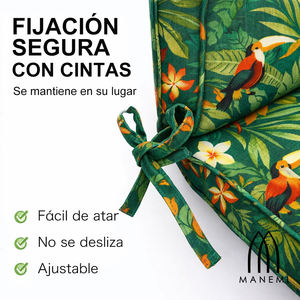 Garden Chair <b>Cushions</b> 120x55x8cm Comfortable Outdoor Pillows & <b>Cushions</b> Lightly Water Repellent Fastening Straps Foam Filling - Product Image 5