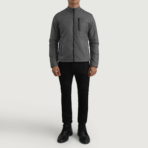 Vestes coupe-vent zippées à capuche vierge pour hommes décontractées OEM Vestes coupe-vent personnalisées en polyester pour hommes entièrement personnalisées - Product Image 3