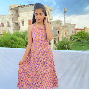 เดรสผ้าฝ้ายมีเชือกคล้องคอสำหรับผู้หญิงชุดเดรสผ้าฝ้าย100% ชุดเดรสปาร์ตี้ลำลองขายดีที่สุด - Product Image 1