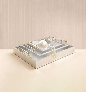 ชุดถาดสี่เหลี่ยมตกแต่งโต๊ะรับประทานอาหารทำจากโลหะสีส้มทองหรูหราทำด้วยมือ - Product Image 2