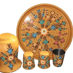 Juego de jarras artísticas finas pintadas a mano, decoración de Metal para el hogar para comedor, espacio, salpicaduras de Color, complemento para amantes del Color - Product Image 1