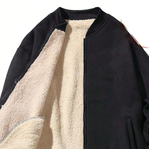 Chaqueta Universitaria de Béisbol con Etiqueta en el Cuello, Chaqueta Bomber Lisa Extra Grande Personalizada para Hombre - Product Image 3