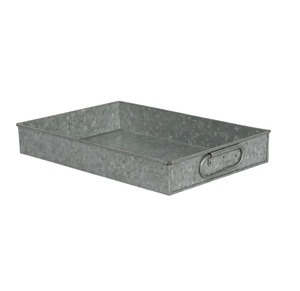 Vente chaude de plateau de nourriture en métal galvanisé avec poignées parfait pour le service de dessert et la décoration intérieure élégante. - Product Image 4