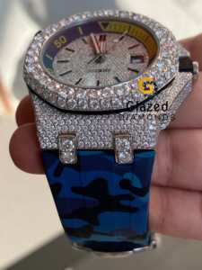 Reloj mecánico de Hip Hop hecho a medida de lujo más vendido, caja de acero inoxidable, diamantes cultivados en laboratorio, VVS, esfera de cristal de claridad, fecha - Product Image 3