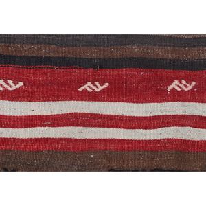 Petit tapis vintage 1,7 x 2,8 pieds, tapis turc, tapis Kilim marron à motifs géométriques - Product Image 4