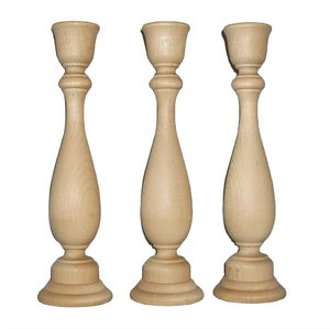 SET 3 candelabros de pilar de madera de mango macizo de moda nuevo diseño linternas de Metal tarros de velas para el hogar boda decoraciones de Navidad - Product Image 6