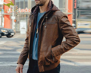 Diseño superior 100% Chaqueta de invierno de manga larga con cuello levantado de cuero de alta calidad para hombre Diseño personalizado disponible a un precio razonable - Product Image 1