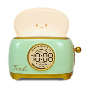 <b>Modern</b> Digital Alarm <b>Clock</b> in Breadboard Design Plastic Material with Temperature Feature - Product Image 1