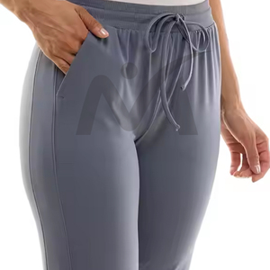 Venta al por mayor nuevo diseño 100% algodón sólido color liso Jogger para mujeres cordón elástico cintura transpirable pantalones de chándal para mujeres - Product Image 4
