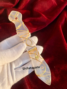 Offre Spéciale fait à la main sélénite cristal baguette magique fil d'or enveloppé spirituel guérison énergie outil de nettoyage poli élégant pilier - Product Image 5