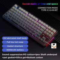 Nouvel arrivage AULA F87 Claviers de jeu DIY RGB Clés rétroéclairées Rgb Ordinateur Pc Jeu Clavier de jeu mécanique sans fil
