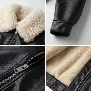 Winter Black Genuine Leather <b>Jackets</b> <b>Men</b> Fashion Comfortable Warm Plus <b>Velvet</b> Thicker Vintage High Street Style Cool Elegant - Product Image 3