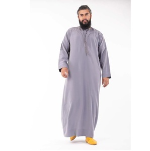 Vente chaude Musulman Hommes Thobe Hommes Jubba D'été Coton Shalwar Kameez Nouvelle Mode À Manches Longues Conception simple Plaine Jubbah - Product Image 2