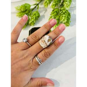 Southwest-Style Natural Stone <b>Ring</b> with Wild Horse & Sterling <b>Silver</b> Size 8.75 Everyday Gemstone <b>Statement</b> <b>Ring</b> in Pear Shape - Product Image 2