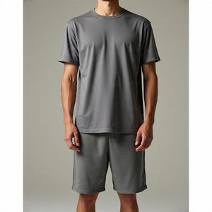 T-shirts et shorts d'été pour hommes deux pièces vêtements de sport pour hommes Jogging tenue décontractée légers ensembles jumeaux pour hommes - Product Image 6