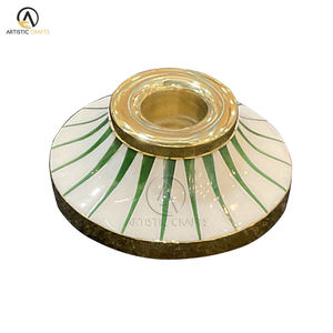 Unique Resin Brass Candlestick Holder for Home Restaurant Festive Christmas Easter Decorations Wood Lanterns <b>Candle</b> Jars - Product Image 1