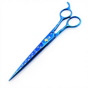 Sharp-Durable Blue Plasma <b>Dog</b> Grooming <b>Scissors</b> Stainless Steel Pet Grooming Shears for <b>Dogs</b> Cats Curved & Straight Cutting - Product Image 1