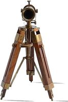 Télescope d'espionnage antique en laiton poli fait main, imitation, design rétractable en 3 sections, grossissement 3x-5x, support en bois |