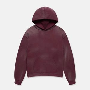 Sweat à capuche zippé en polaire unie personnalisé pour homme, style vintage streetwear, avec broderie, impression graphique et logo (échantillon) - Product Image 1