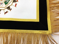 Delantal de rito escocés de grado de cuero simbólico rojo con bordes dorados Regalia Master Masons Delantal masónico hecho a mano