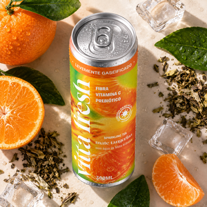 Vitta Fresh Mate Té Espumoso de Mandarina 300ml Bebida Brasileña de Yerba Mate Tostada con Sabor Natural a Mandarina y Fibra Prebiótica - Product Image 3