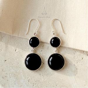 <b>Black</b> Onyx <b>Dangle</b> <b>Earrings</b> Sterling Silver Handmade Jewelry Gift - Product Image 3