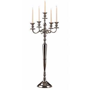 Candelabro de Metal de Diseño Elegante con Acabado Plateado para Decoración del Hogar y Centros de Mesa para Bodas, Candelabro de Pie de 5 Brazos - Product Image 6