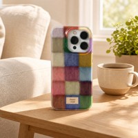 Coque de téléphone antichoc en TPU à motif patchwork à carreaux de dessin animé pour iPhone 17, 17 Pro, 17 Air, 17 Pro Max, 16