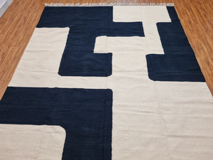 Alfombra Kilim de algodón tejida a mano, alfombra de área grande para sala de estar, comedor, habitación de invitados - Product Image 3