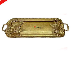 Plateau de service de thé de collation fini doré au look antique 2025 pour le restaurant et le bar de l'hôtel - Product Image 2