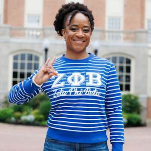 All Black 1920 Tee with Soft Cotton and Chenille Letters for Sorority Members Stylish Unisex Greek Apparel and Events Wear - Product Image 5