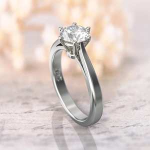 Bague de fiançailles en or 18 carats avec moissanite de 1 carat, 6 griffes, solitaire, bijoux de mariée tendance, commande en gros, fabricant - Product Image 5