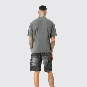 Men's Premium 100% Cotton Acid Wash T Shirt Heavyweight Crew Neck Breathable Custom Logo Oversized Streetwear OEM - Product Image 4