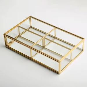 Decorative Designer Glass Box <b>with</b> Gold Metal for Women Accessories <b>Photos</b> and Jewelry - Product Image 5