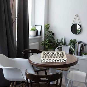 Bandeja de servicio con incrustaciones de hueso hechas a mano antiguas, platos de lujo occidentales minimalistas, platos HF CRAFTS Luxury en su mejor momento - Product Image 3