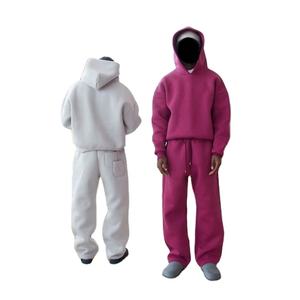 Survêtements en coton 100% de haute qualité, matière résistante, poids lourd, uni, ample, surdimensionné, 500 g/m², pour hommes - Product Image 1