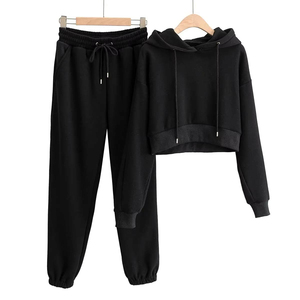 Conjunto Deportivo Unisex de Sudadera con Capucha Extra Grande de Algodón Grueso y Pantalones Jogger - Product Image 4